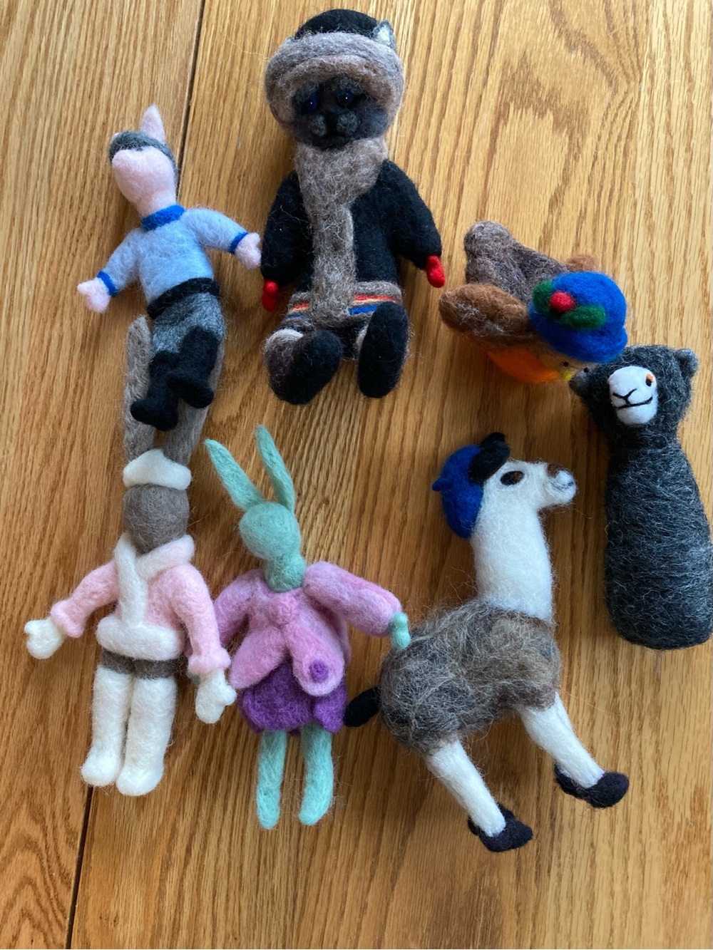 Handcrafted Felted Animal Toy Assortment - Multi-Color